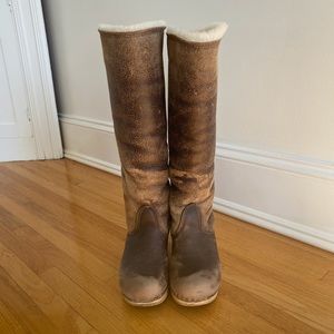 No.6 shearling clog boots 15” height